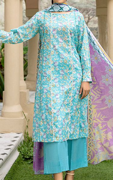 Safwa Turquoise Lawn Suit | Pakistani Lawn Suits- Image 1