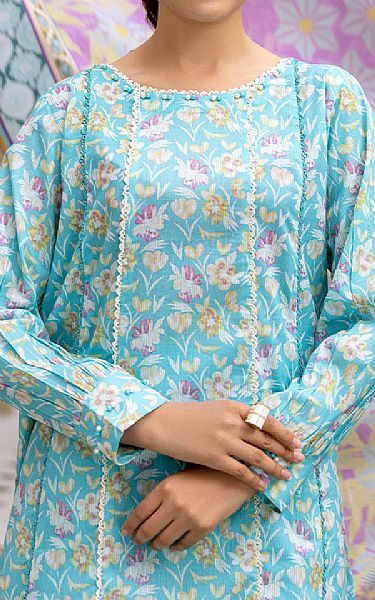 Safwa Turquoise Lawn Suit | Pakistani Lawn Suits- Image 2