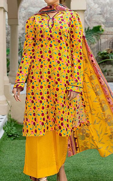 Safwa Mustard Lawn Suit | Pakistani Lawn Suits- Image 1