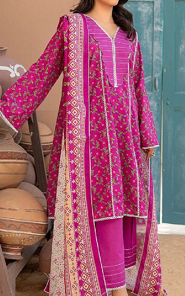Safwa Hot Pink Lawn Suit | Pakistani Lawn Suits- Image 1