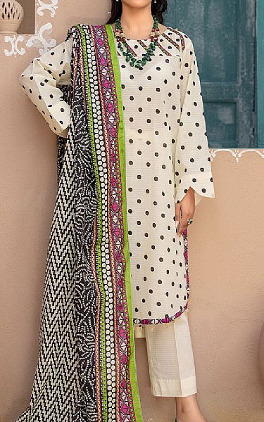 Safwa Ivory Lawn Suit | Pakistani Lawn Suits- Image 1