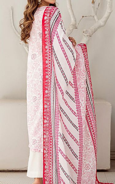Safwa White/Pale Pink Lawn Suit | Pakistani Lawn Suits- Image 2