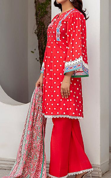 Safwa Cadmium Red Lawn Suit | Pakistani Lawn Suits- Image 1