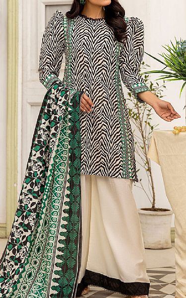 Safwa Black/Ivory Lawn Suit | Pakistani Lawn Suits- Image 1