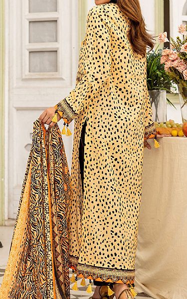 Safwa Sand Gold Lawn Suit | Pakistani Lawn Suits- Image 2