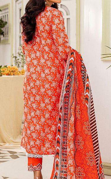 Safwa Reddish Orange Lawn Suit | Pakistani Lawn Suits- Image 2