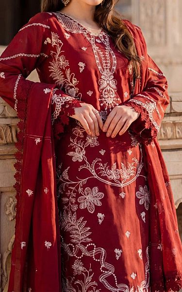 Safwa Maroon Lawn Suit | Pakistani Lawn Dress in USA- Image 2