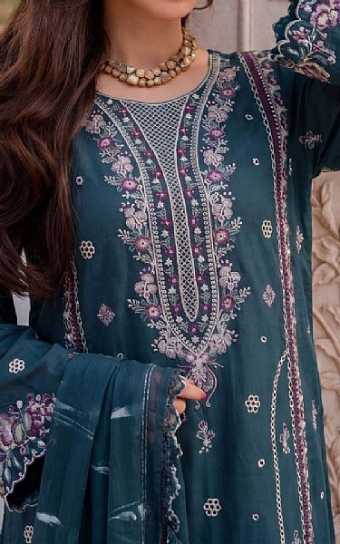 Safwa Denim Blue Lawn Suit | Pakistani Lawn Dress in USA- Image 2