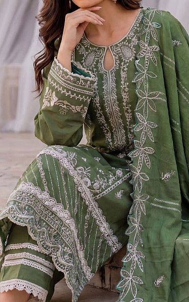 Safwa Green Lawn Suit | Pakistani Lawn Dress in USA- Image 2