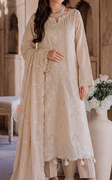 Safwa Ivory Lawn Suit | Pakistani Lawn Dress in USA- Image 1