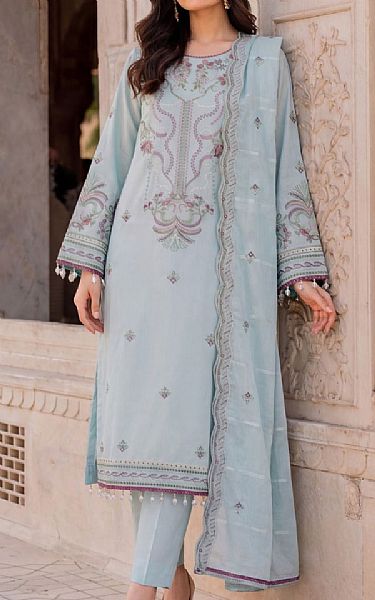 Safwa Baby Blue Lawn Suit | Pakistani Lawn Dress in USA- Image 1