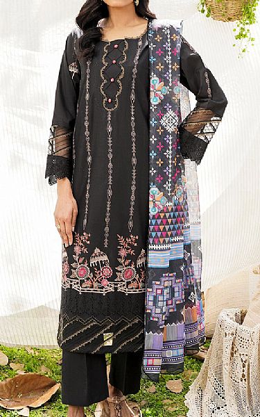 Safwa Black Lawn Suit | Pakistani Lawn Suits- Image 1