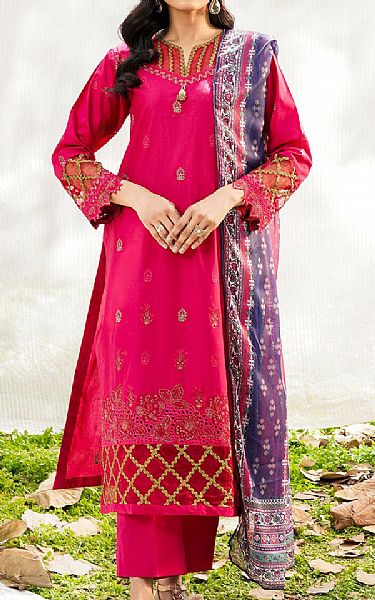 Safwa Hot Pink Lawn Suit | Pakistani Lawn Dress in USA- Image 1