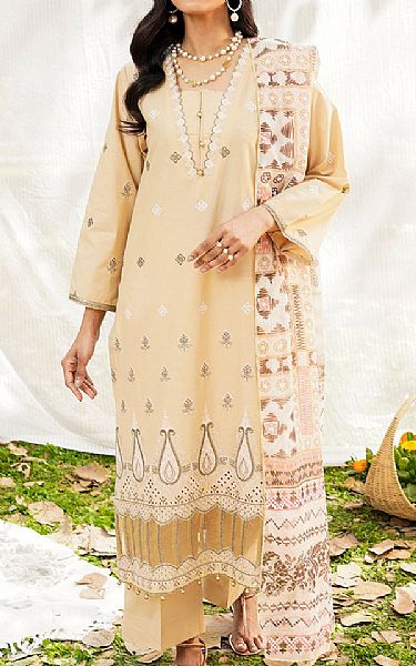 Safwa Peach Puff Lawn Suit | Pakistani Lawn Suits- Image 1