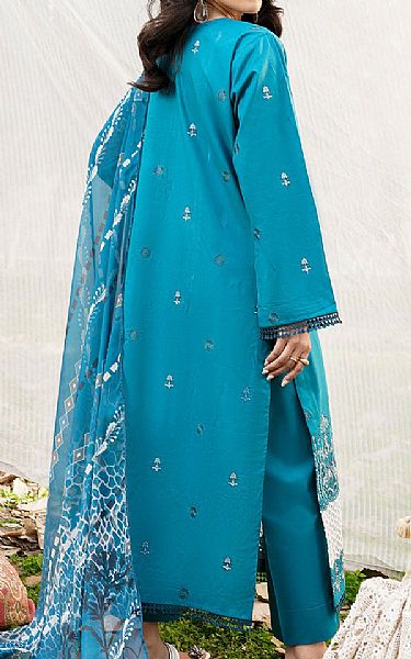Safwa Pacific Blue Lawn Suit | Pakistani Lawn Dress in USA- Image 2