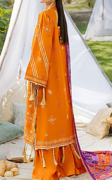 Safwa Bright Orange Lawn Suit | Pakistani Lawn Dress in USA- Image 2