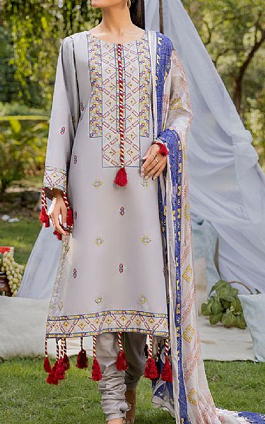 Safwa Slate Grey Lawn Suit | Pakistani Lawn Dress in USA- Image 1