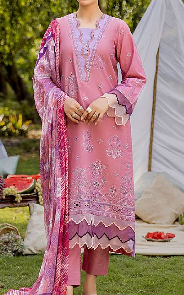 Safwa Rose Pink Lawn Suit | Pakistani Lawn Dress in USA- Image 1