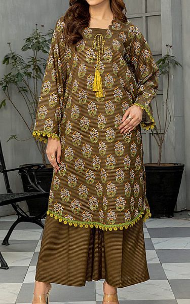 Safwa Irish Coffee Masuri Suit (2 pcs) | Pakistani Winter Dresses- Image 1