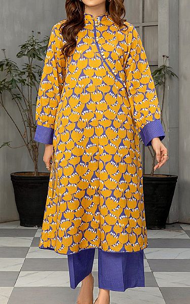 Safwa Golden Yellow Masuri Suit (2 pcs) | Pakistani Winter Dresses- Image 1