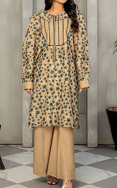 Safwa Tan Masuri Suit (2 pcs) | Pakistani Winter Dresses- Image 1