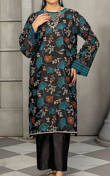 Safwa Black Masuri Suit (2 pcs) | Pakistani Winter Dresses- Image 1