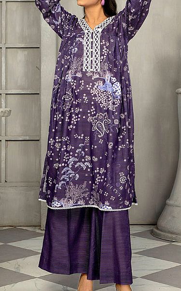 Safwa Plum Purple Masuri Suit (2 pcs) | Pakistani Winter Dresses- Image 1
