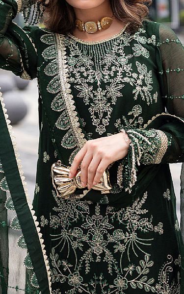 Sahane Green Chiffon Suit | Pakistani Embroidered Chiffon Dresses USA- Image 3