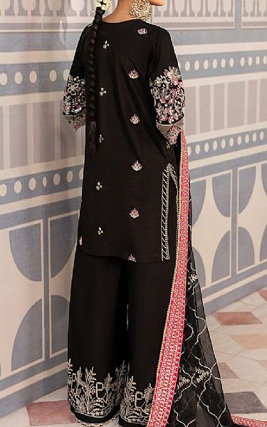 Sahane Black Raw Silk Suit | Pakistani Embroidered Chiffon Dresses USA- Image 2