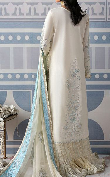 Sahane White Raw Silk Suit | Pakistani Embroidered Chiffon Dresses USA- Image 2