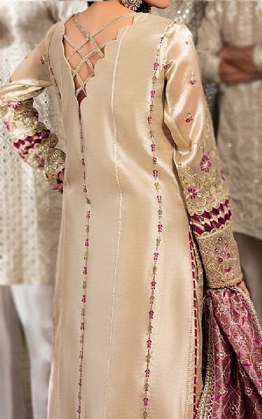 Sahane Ivory Tissue Suit | Pakistani Embroidered Chiffon Dresses USA- Image 2