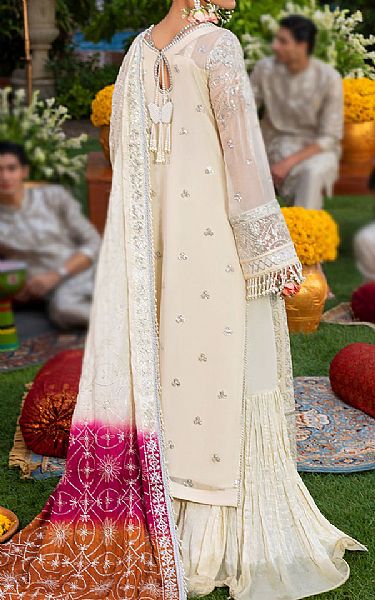 Sahane Off White Chiffon Suit | Pakistani Embroidered Chiffon Dresses USA- Image 2