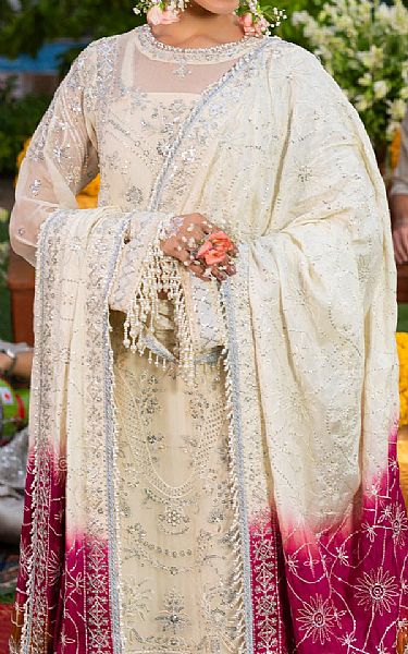 Sahane Off White Chiffon Suit | Pakistani Embroidered Chiffon Dresses USA- Image 3