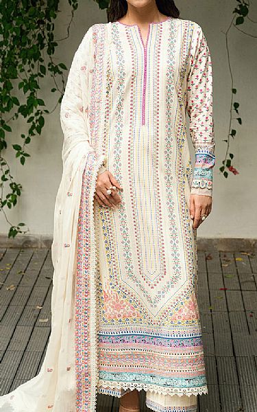 Sahane Off White Lawn Suit | Pakistani Lawn Dress in USA- Image 1
