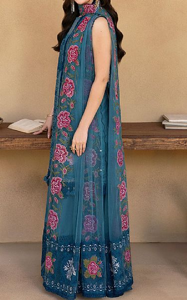 Saira Rizwan Denim Blue Lawn Suit | Pakistani Lawn Dress in USA- Image 2