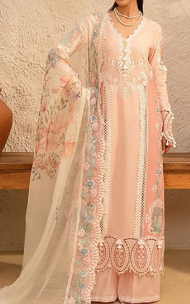 Saira Rizwan Peach Lawn Suit | Pakistani Lawn Dress in USA- Image 1