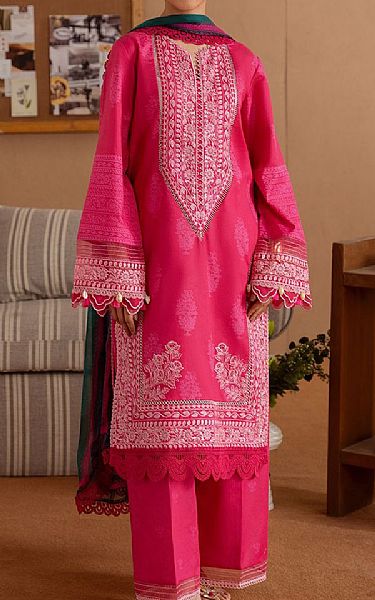 Saira Rizwan Cerise Pink Lawn Suit | Pakistani Lawn Dress in USA- Image 1