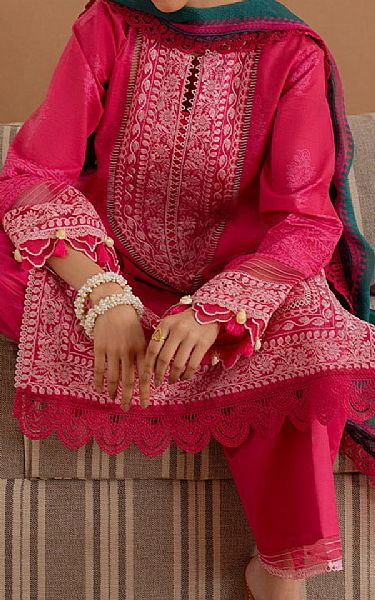 Saira Rizwan Cerise Pink Lawn Suit | Pakistani Lawn Dress in USA- Image 2