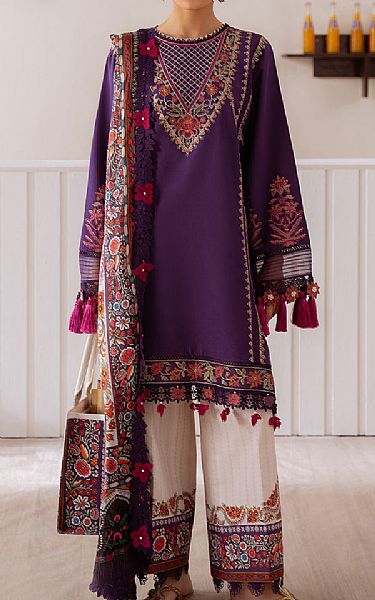 Saira Rizwan Purple Lawn Suit | Pakistani Lawn Dress in USA- Image 1