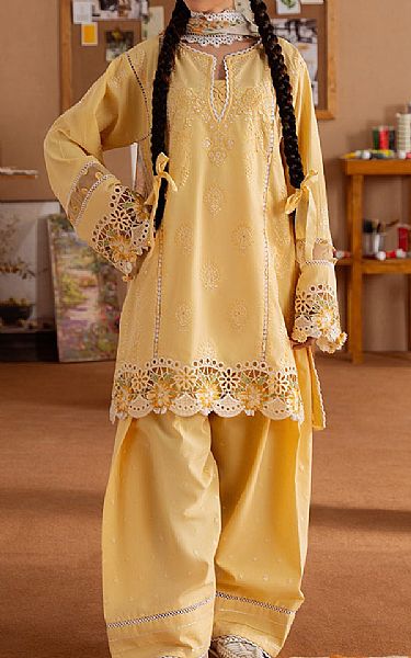 Saira Rizwan Sand Gold Lawn Suit | Pakistani Lawn Dress in USA- Image 1