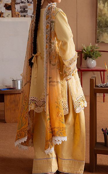 Saira Rizwan Sand Gold Lawn Suit | Pakistani Lawn Dress in USA- Image 2