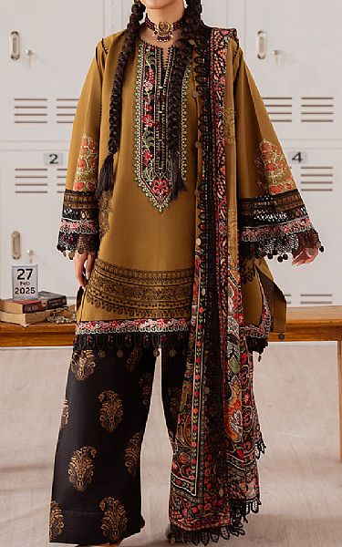Saira Rizwan Mustard/Black Lawn Suit | Pakistani Lawn Dress in USA- Image 1