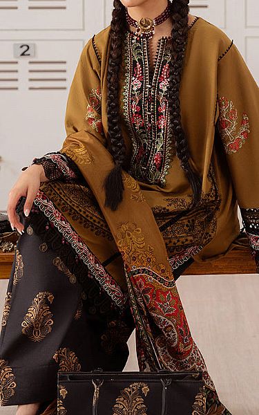 Saira Rizwan Mustard/Black Lawn Suit | Pakistani Lawn Dress in USA- Image 2