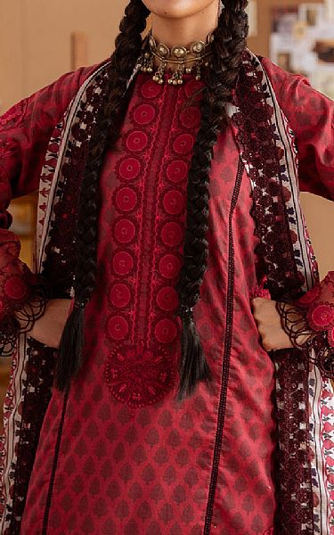 Saira Rizwan Brick Red Lawn Suit | Pakistani Lawn Dress in USA- Image 2