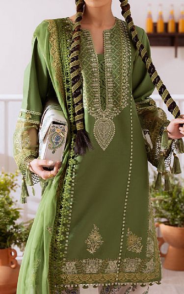 Saira Rizwan Green Lawn Suit | Pakistani Lawn Dress in USA- Image 2