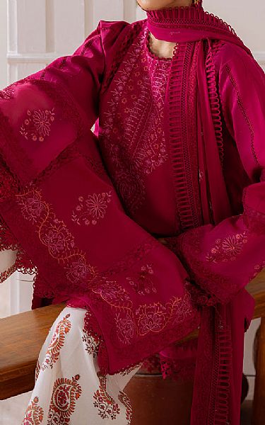 Saira Rizwan Hot Pink Lawn Suit | Pakistani Lawn Dress in USA- Image 2
