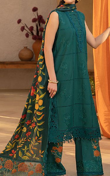 Saira Rizwan Green Lawn Suit | Pakistani Lawn Dress in USA- Image 2