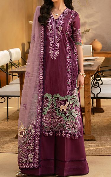 Saira Rizwan Plum Lawn Suit | Pakistani Lawn Dress in USA- Image 1