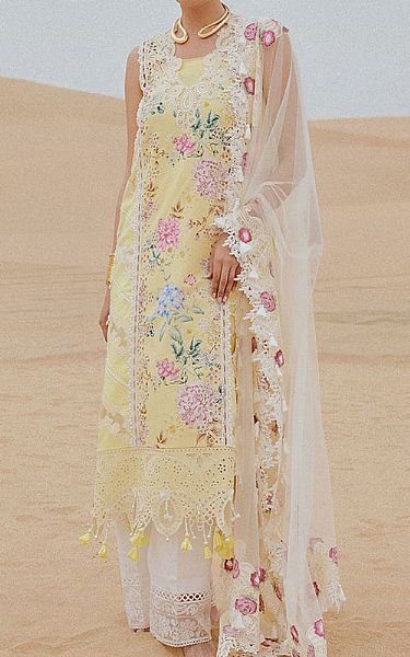 Saira Rizwan Yellow Lawn Suit | Pakistani Lawn Dress in USA- Image 1