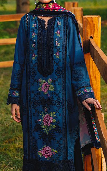 Saira Rizwan Teal Blue Khaddar Suit | Pakistani Winter Dresses in USA- Image 2